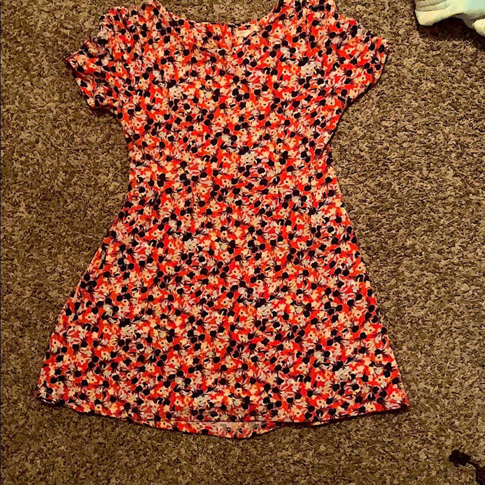 Used Copper Key Orange Flower dress, Large